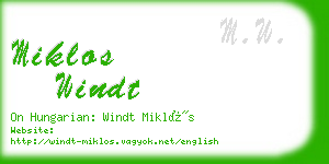 miklos windt business card